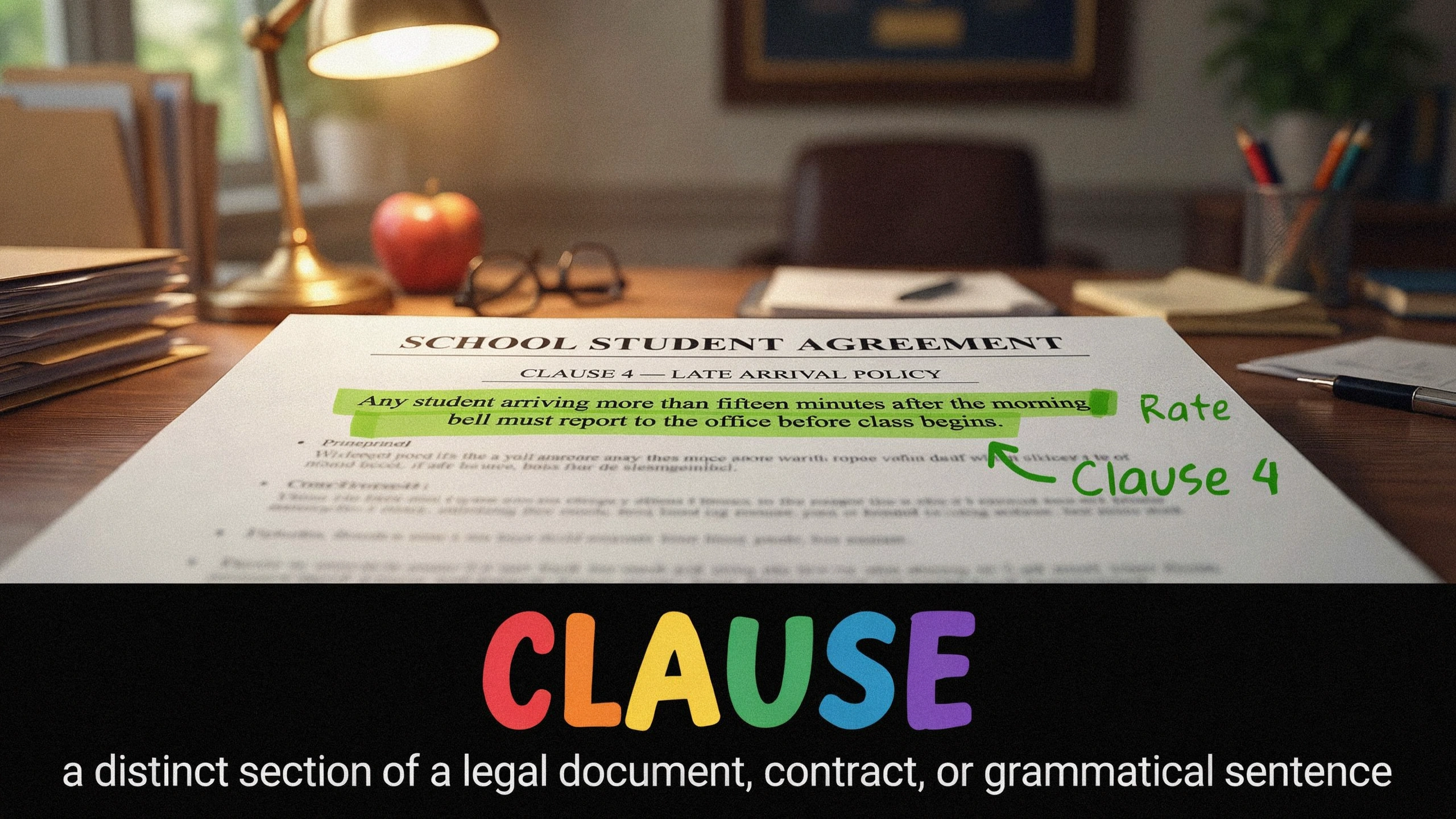 English Illustration for clause